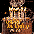 Chocolate Happy Birthday Cake for Winter (GIF)