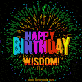 New Bursting with Colors Happy Birthday Wisdom GIF and Video with Music