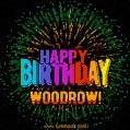 New Bursting with Colors Happy Birthday Woodrow GIF and Video with Music