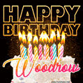 Woodrow - Animated Happy Birthday Cake GIF for WhatsApp