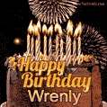 Chocolate Happy Birthday Cake for Wrenly (GIF)