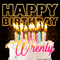 Wrenly - Animated Happy Birthday Cake GIF Image for WhatsApp