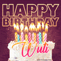 Wuti - Animated Happy Birthday Cake GIF Image for WhatsApp