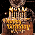 Chocolate Happy Birthday Cake for Wyatt (GIF)