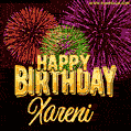 Wishing You A Happy Birthday, Xareni! Best fireworks GIF animated greeting card.