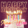 Xiao-Wen - Animated Happy Birthday Cake GIF Image for WhatsApp