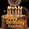 Chocolate Happy Birthday Cake for Xochitl (GIF)