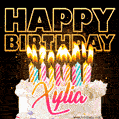 Xylia - Animated Happy Birthday Cake GIF Image for WhatsApp