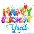 Happy Birthday Yacob - Creative Personalized GIF With Name
