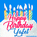 Happy Birthday GIF for Yafet with Birthday Cake and Lit Candles