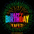 New Bursting with Colors Happy Birthday Yafet GIF and Video with Music