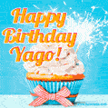 Happy Birthday, Yago! Elegant cupcake with a sparkler.