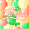 Happy Birthday Image for Yago. Colorful Birthday Balloons GIF Animation.