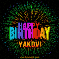 New Bursting with Colors Happy Birthday Yakov GIF and Video with Music