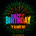 New Bursting with Colors Happy Birthday Yamen GIF and Video with Music