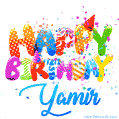 Happy Birthday Yamir - Creative Personalized GIF With Name