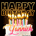 Yannick - Animated Happy Birthday Cake GIF for WhatsApp