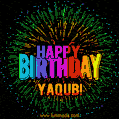 New Bursting with Colors Happy Birthday Yaqub GIF and Video with Music