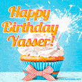 Happy Birthday, Yasser! Elegant cupcake with a sparkler.