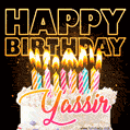 Yassir - Animated Happy Birthday Cake GIF for WhatsApp