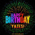New Bursting with Colors Happy Birthday Yates GIF and Video with Music