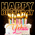 Yehia - Animated Happy Birthday Cake GIF for WhatsApp