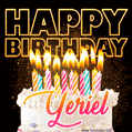 Yeriel - Animated Happy Birthday Cake GIF for WhatsApp