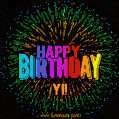 New Bursting with Colors Happy Birthday Yi GIF and Video with Music