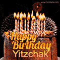 Chocolate Happy Birthday Cake for Yitzchak (GIF)