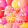 Happy Birthday Yitzchak - Colorful Animated Floating Balloons Birthday Card