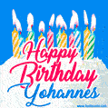 Happy Birthday GIF for Yohannes with Birthday Cake and Lit Candles