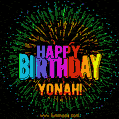 New Bursting with Colors Happy Birthday Yonah GIF and Video with Music