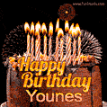 Chocolate Happy Birthday Cake for Younes (GIF)