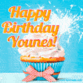 Happy Birthday, Younes! Elegant cupcake with a sparkler.