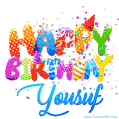 Happy Birthday Yousuf - Creative Personalized GIF With Name