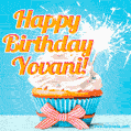 Happy Birthday, Yovani! Elegant cupcake with a sparkler.