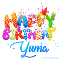 Happy Birthday Yuma - Creative Personalized GIF With Name