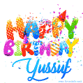 Happy Birthday Yussuf - Creative Personalized GIF With Name