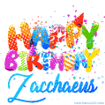 Happy Birthday Zacchaeus - Creative Personalized GIF With Name