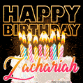 Zachariah - Animated Happy Birthday Cake GIF for WhatsApp