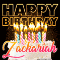 Zackariah - Animated Happy Birthday Cake GIF for WhatsApp