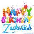 Happy Birthday Zackariah - Creative Personalized GIF With Name