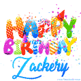Happy Birthday Zackery - Creative Personalized GIF With Name