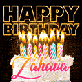 Zahava - Animated Happy Birthday Cake GIF Image for WhatsApp