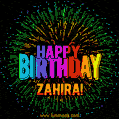 New Bursting with Colors Happy Birthday Zahira GIF and Video with Music