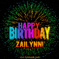 New Bursting with Colors Happy Birthday Zailynn GIF and Video with Music