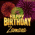 Wishing You A Happy Birthday, Zamara! Best fireworks GIF animated greeting card.