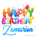 Happy Birthday Zamarion - Creative Personalized GIF With Name