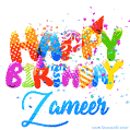 Happy Birthday Zameer - Creative Personalized GIF With Name