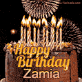 Chocolate Happy Birthday Cake for Zamia (GIF)